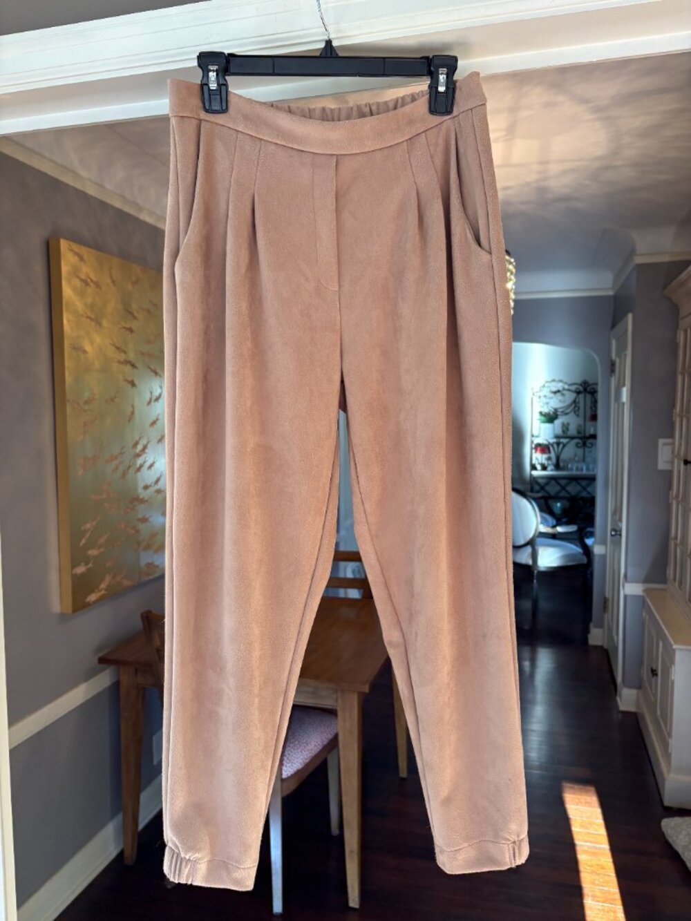 NWT Marste Faux Suede Tan Joggers. Size 8/10